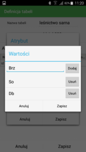 Aplikacja leśna E-caliper zakładanie projektu