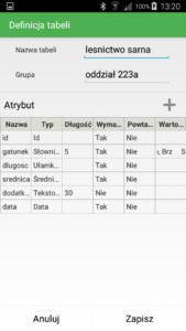 Aplikacja leśna E-caliper zakładanie projektu