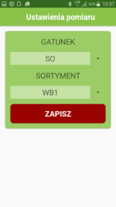 Aplikacja Leśny notatnik nowy ustawienia pomiaru Aplikacja Leśny notatnik nowy ustawienia pomiaru