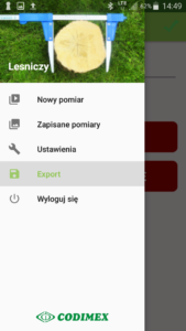 Aplikacja Leśny notatnik eksport pomiarów Aplikacja Leśny notatnik eksport pomiarów