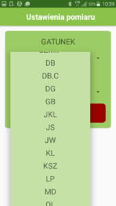 Aplikacja Leśny notatnik nowy ustawienia pomiaru