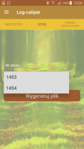 Aplikacja leśna Log-caliper eksport pomiarów Aplikacja leśna Log-caliper eksport pomiarów