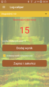 Aplikacja leśna Log-caliper pomiar kłody Aplikacja leśna Log-caliper pomiar kłody