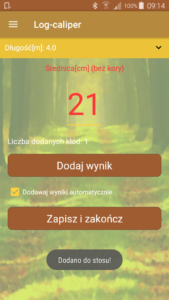 Aplikacja leśna Log-caliper pomiar kłody Aplikacja leśna Log-caliper pomiar kłody
