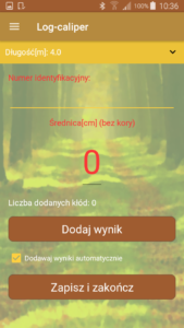 Aplikacja leśna Log-caliper pomiar kłody Aplikacja leśna Log-caliper pomiar kłody