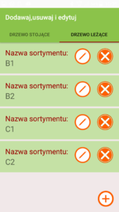 Aplikacja Leśny notatnik ustawienia sortymentów Aplikacja Leśny notatnik ustawienia sortymentów