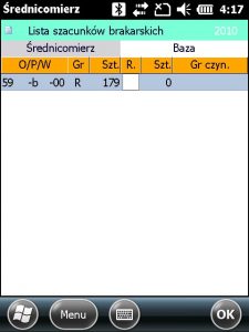 Aplikacja Średnicomierz odbiór danych